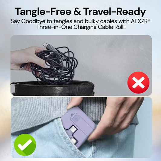 AEXZR® Three-in-One Charging Cable Roll