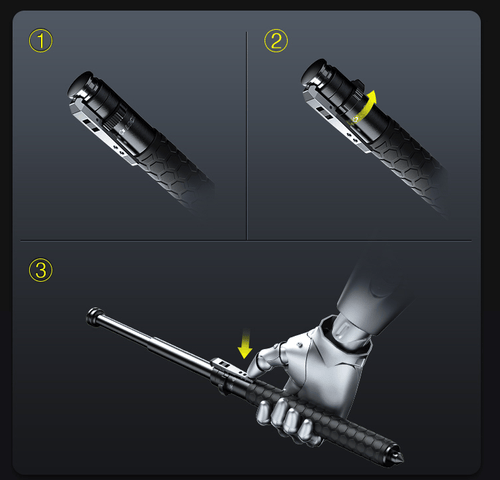 AEXZR™ Verbesserter automatischer einziehbarer Stock (für Wandern und Selbstverteidigung)